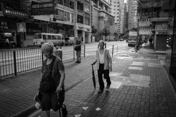 Some old folks having their morning walks